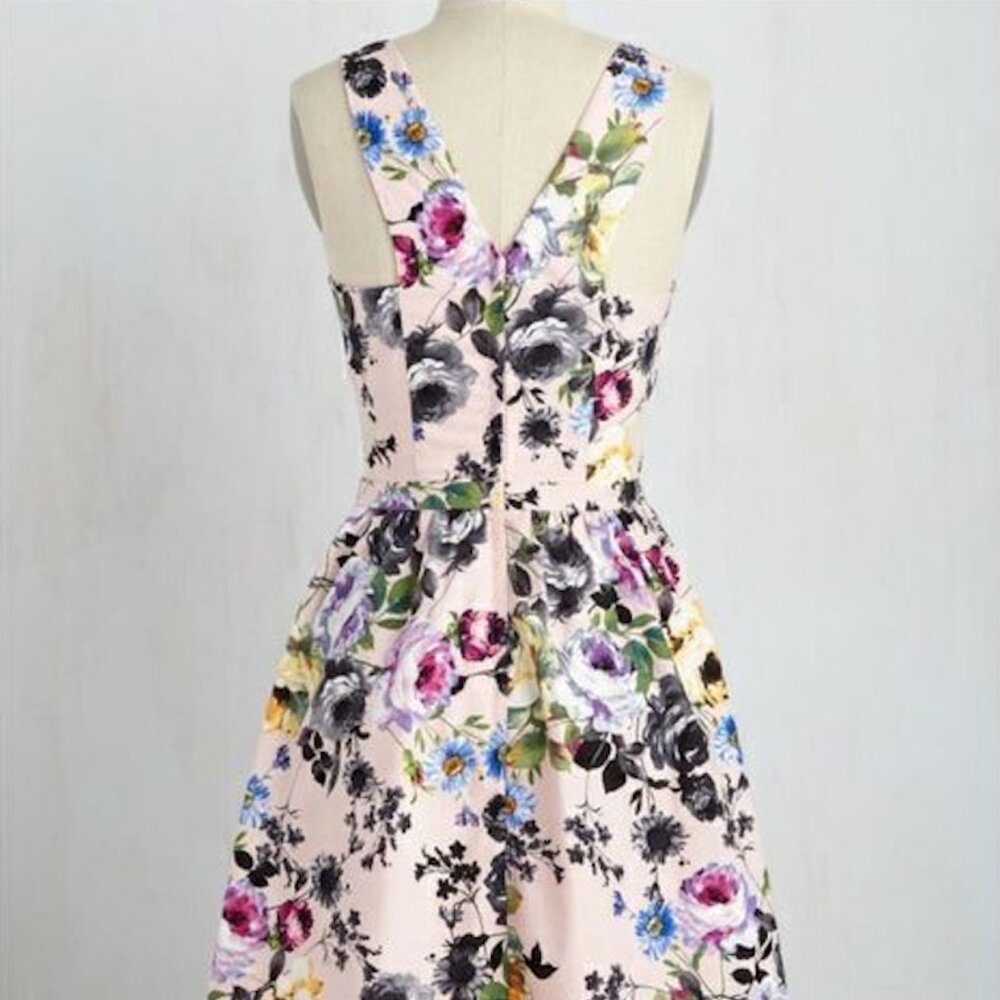 ModCloth "Patio My Goodness!" Floral Garden Tea Dress